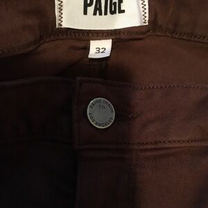 PAIGE Chocolate Brown Denim Pants